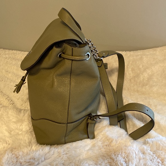 COACH Elle Light Clover Green Pebble Leather Backpack Style #F72645 NEW NWOT - Picture 5 of 13